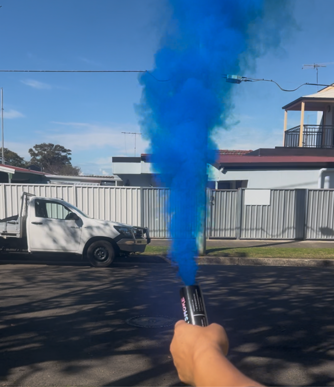 Twin Double Pack Gender Reveal Smoke Emitter Pull String Smoke Bomb Pink or Blue Outdoor Party Decoration