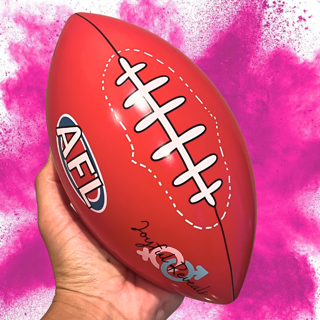 Gender Reveal AFL Ball β Interactive Blue, Pink, or Both Powder Explosion for Baby Reveal β Kick, Smash, or Throw for Unforgettable Gender Announcement