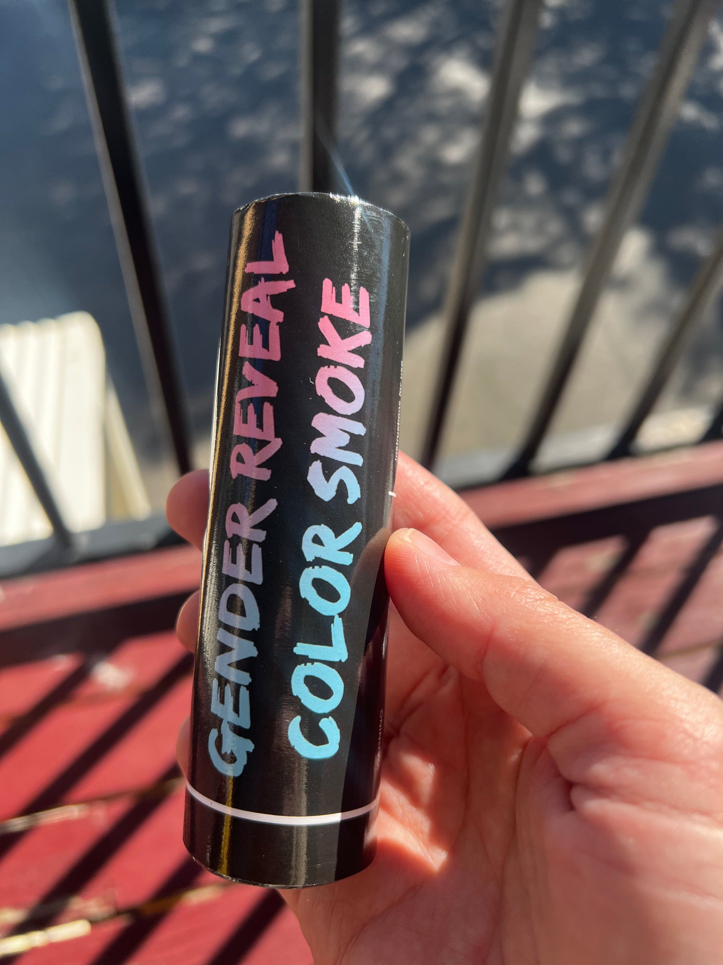 Twin Double Pack Gender Reveal Smoke Emitter Pull String Smoke Bomb Pink or Blue Outdoor Party Decoration