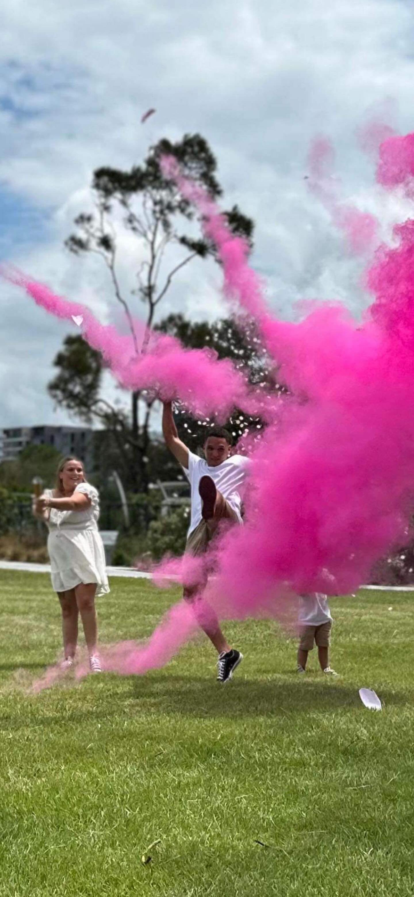 NRL Blue Gender Reveal Rugby Ball โ Exploding Holi Powder Smoke | It's a Boy! (Comes Unassembled)