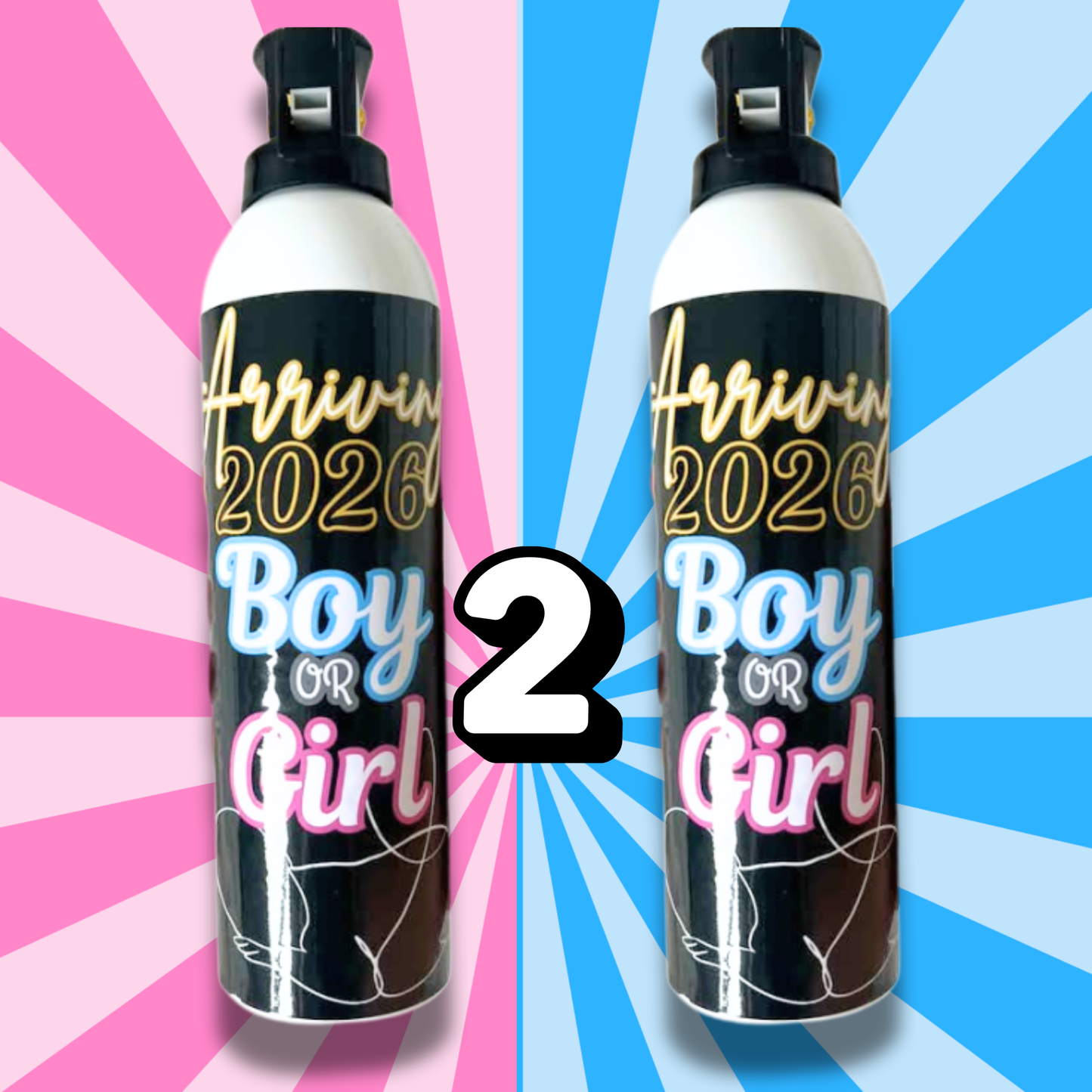 2 Pack – Gender Reveal Fire Extinguisher Jet Blaster (300g) | Explosive Pink & Blue Powder for Boy or Girl Announcement | Fun Gender Reveal Ideas