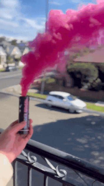 Twin Double Pack Gender Reveal Smoke Emitter Pull String Smoke Bomb Pink or Blue Outdoor Party Decoration