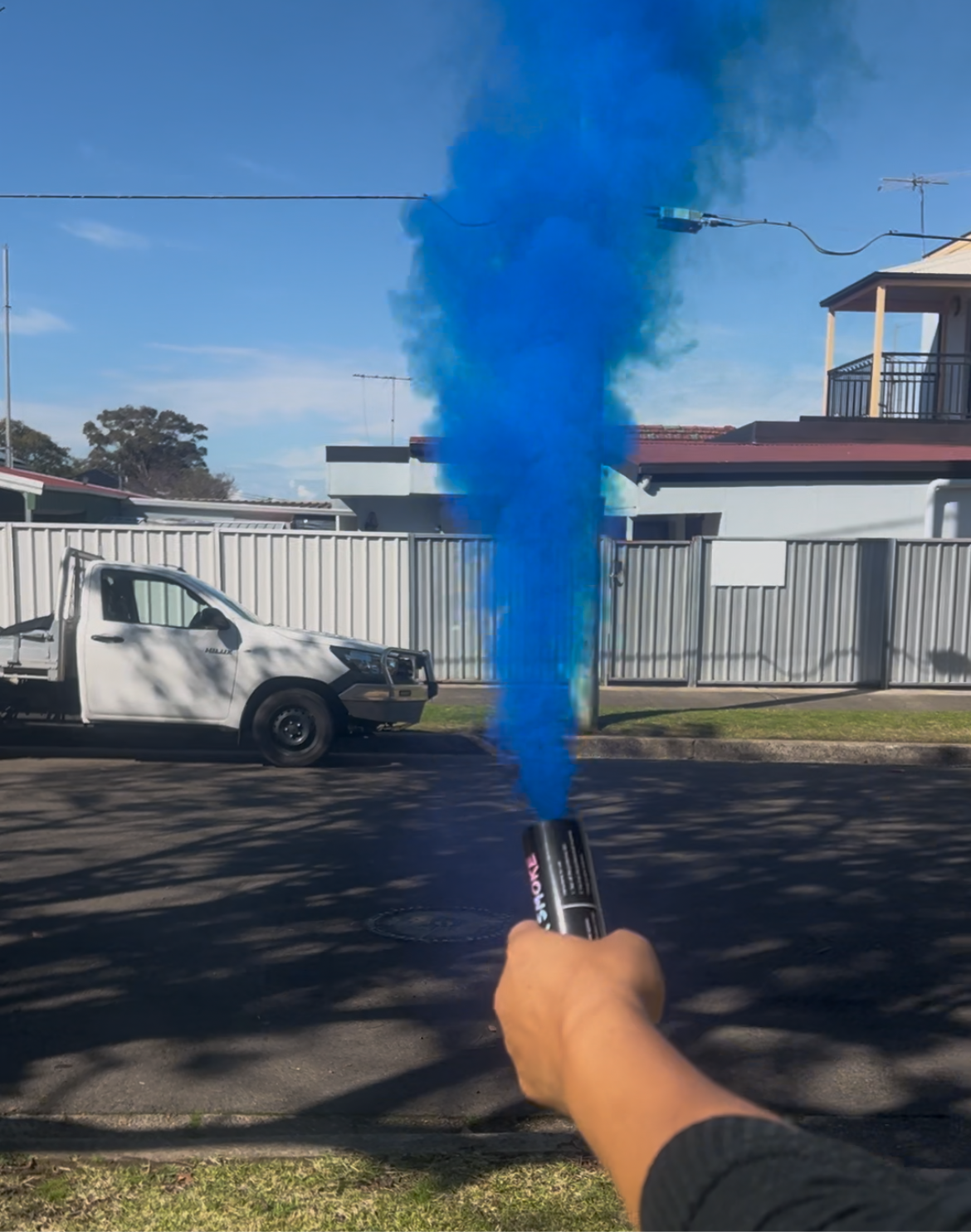 Twin Double Pack Gender Reveal Smoke Emitter Pull String Smoke Bomb Pink or Blue Outdoor Party Decoration