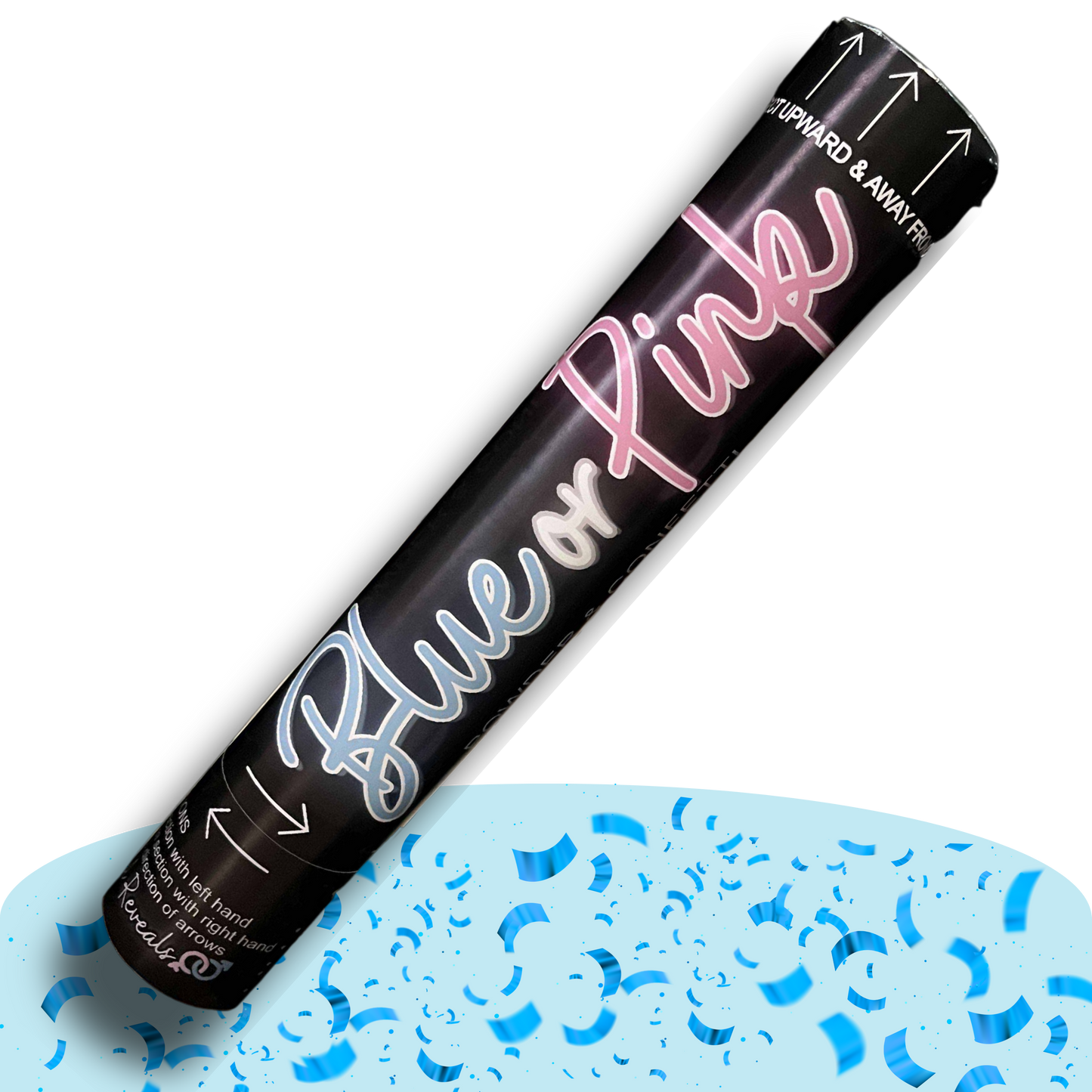 60cm Jumbo "It's a Boy!" Gender Reveal Party Popper Cannon β Extra Large Blue Smoke, Powder & Confetti Explosion for Baby Boy Reveal