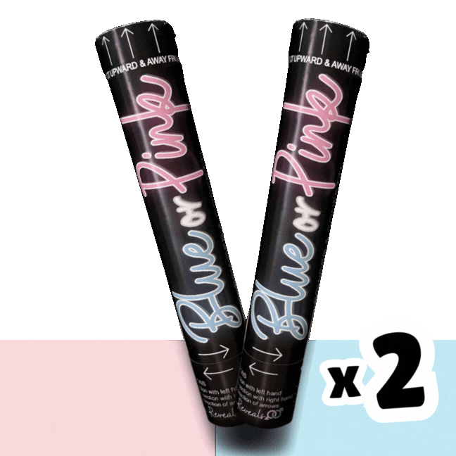 Twin Double Pack Gender Reveal Cannons – Extra Large 60cm Explosive Powder Smoke (Pink or Blue)