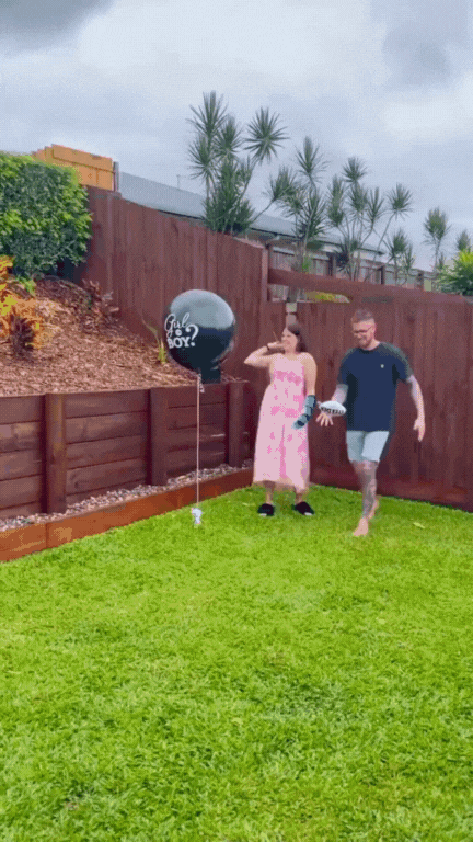 NRL Pink Gender Reveal Rugby Ball โ Exploding Holi Powder Smoke | It's a Girl! (Comes Unassembled)