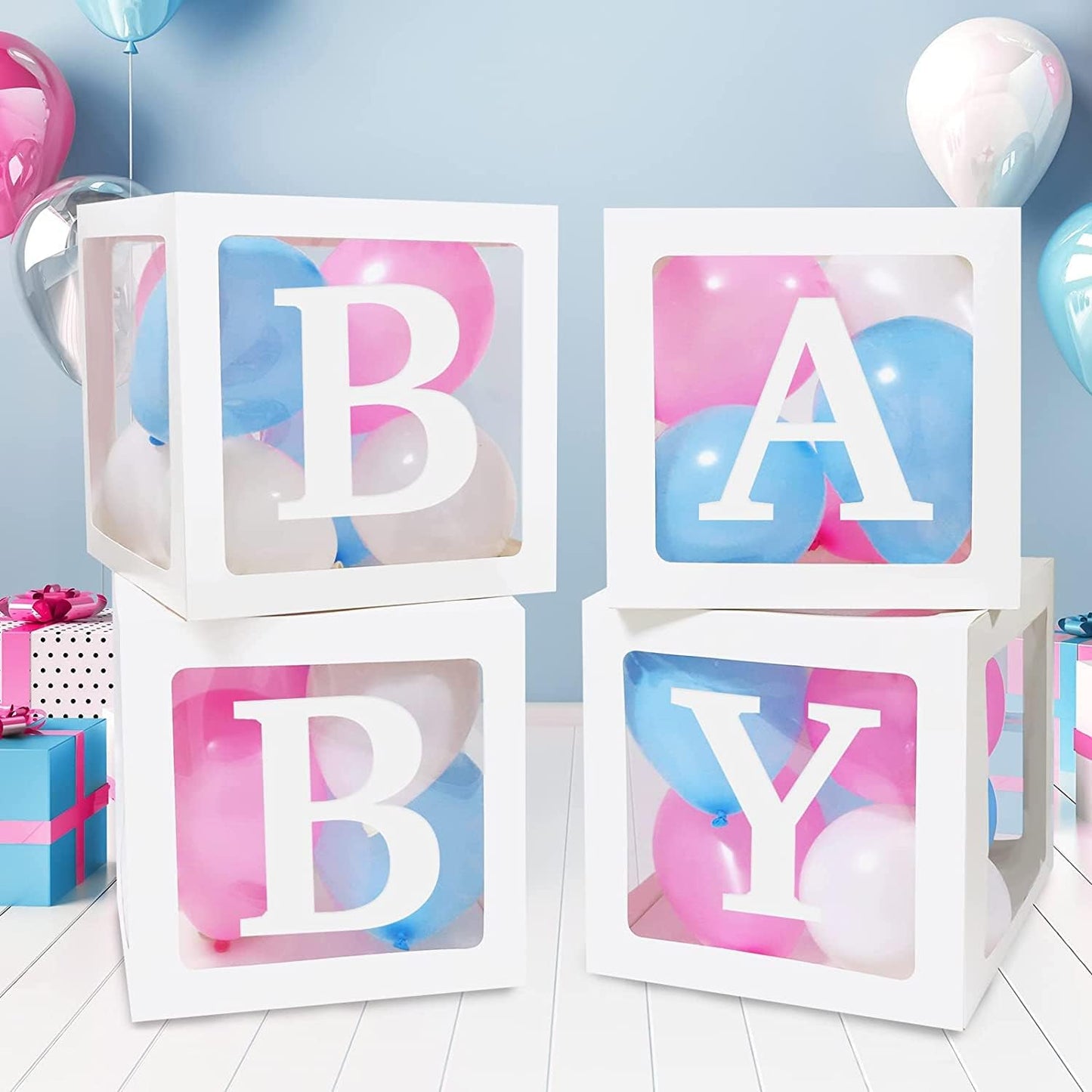 baby shower gender reveal baby balloon prop boxes decorations gender reveal