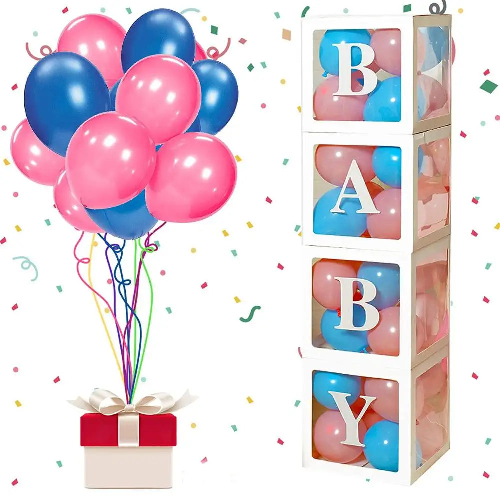 baby shower gender reveal baby balloon prop boxes decorations gender reveal