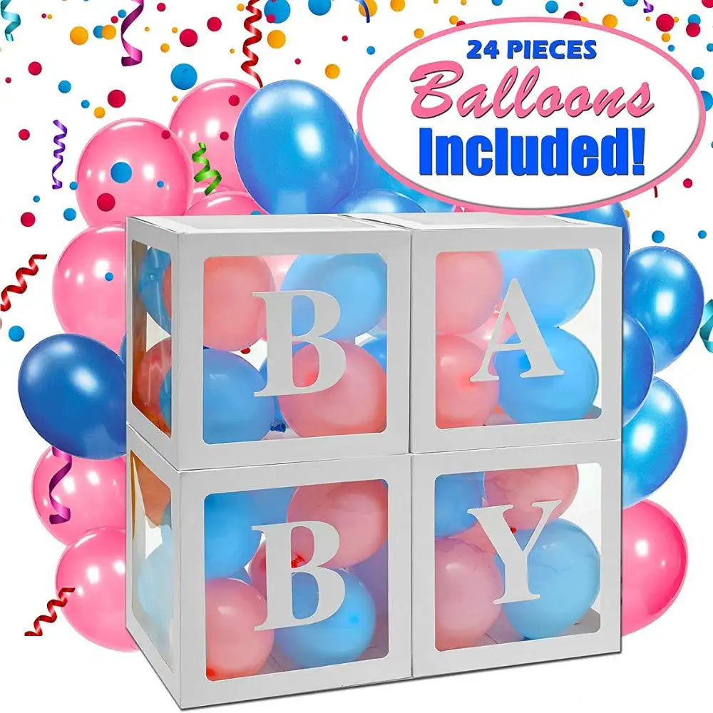 baby shower gender reveal baby balloon prop boxes decorations gender reveal