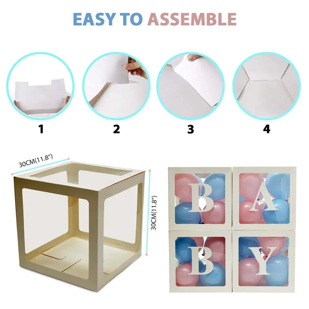 baby shower gender reveal baby balloon prop boxes decorations gender reveal