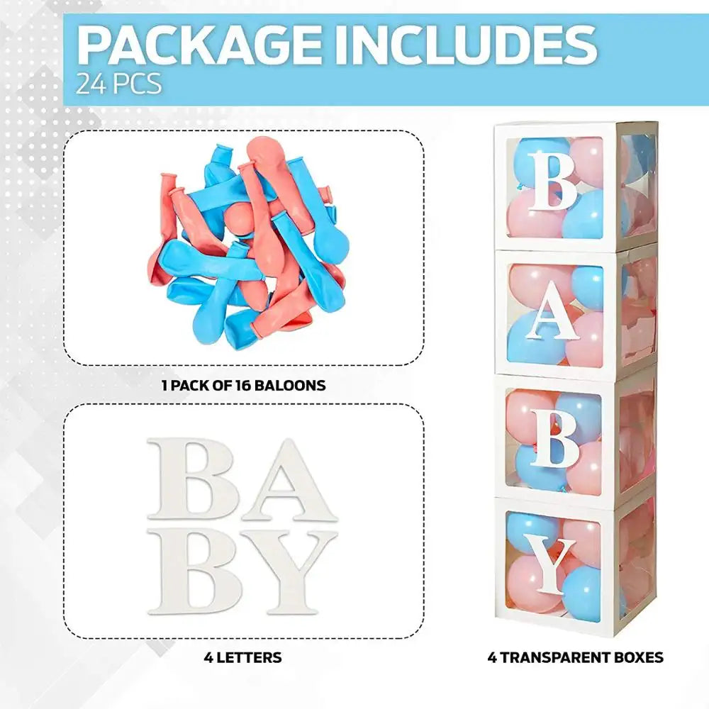 baby shower gender reveal baby balloon prop boxes decorations gender reveal