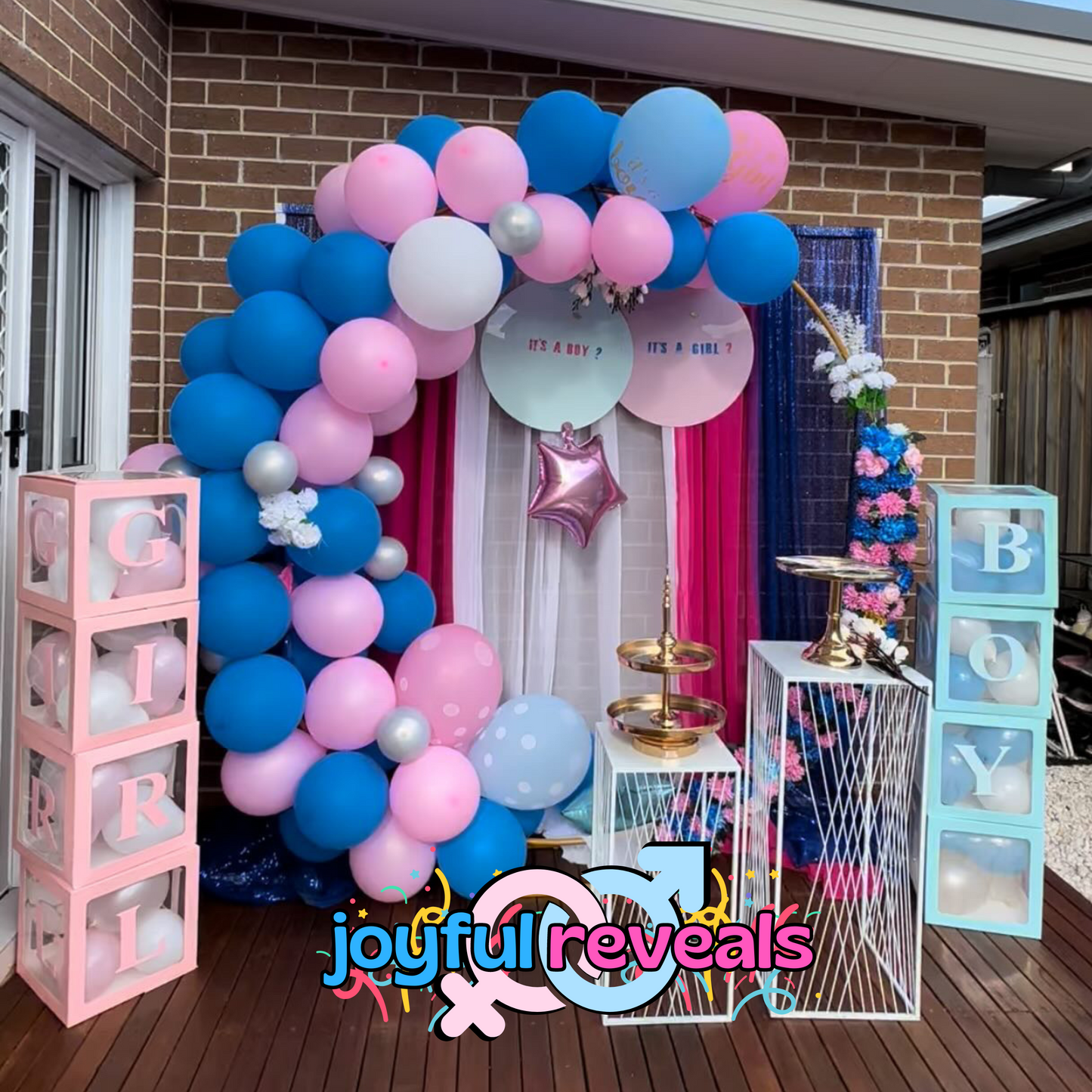 Boy or Girl Balloon Box Props β Perfect Gender Reveal Decoration