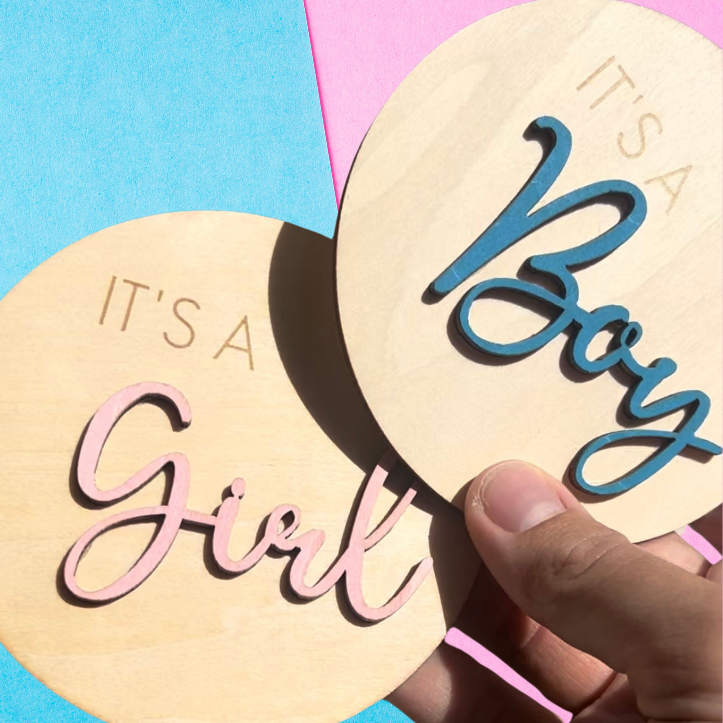 Gender Reveal Plaque Its a Girl Sign Its a Boy Sign decoration wooden baby shower decor
