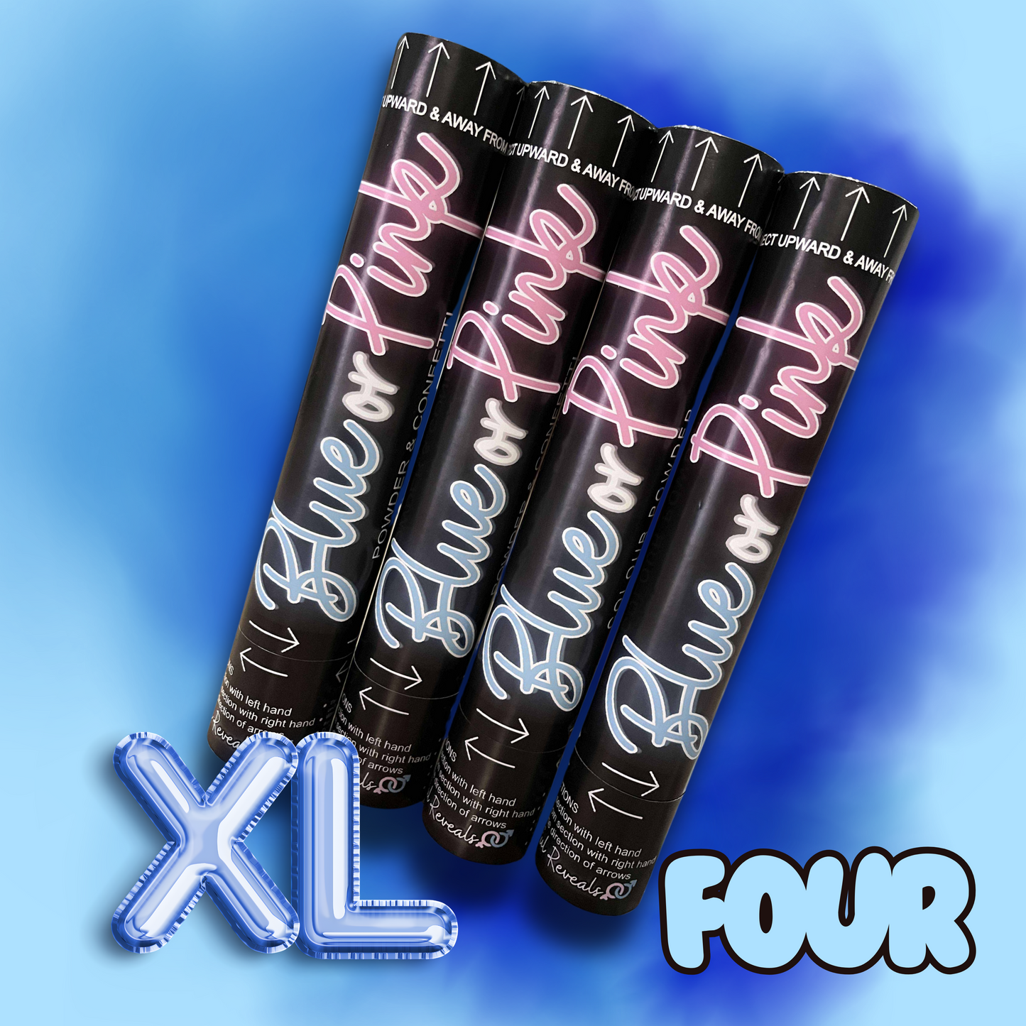 gender reveal powder and confetti cannon 60cm extra large jumbo value pack sydney australia customer popper it's a boy girl baby shower pregnancy bigw cannon party popper confetti gender reveal idea