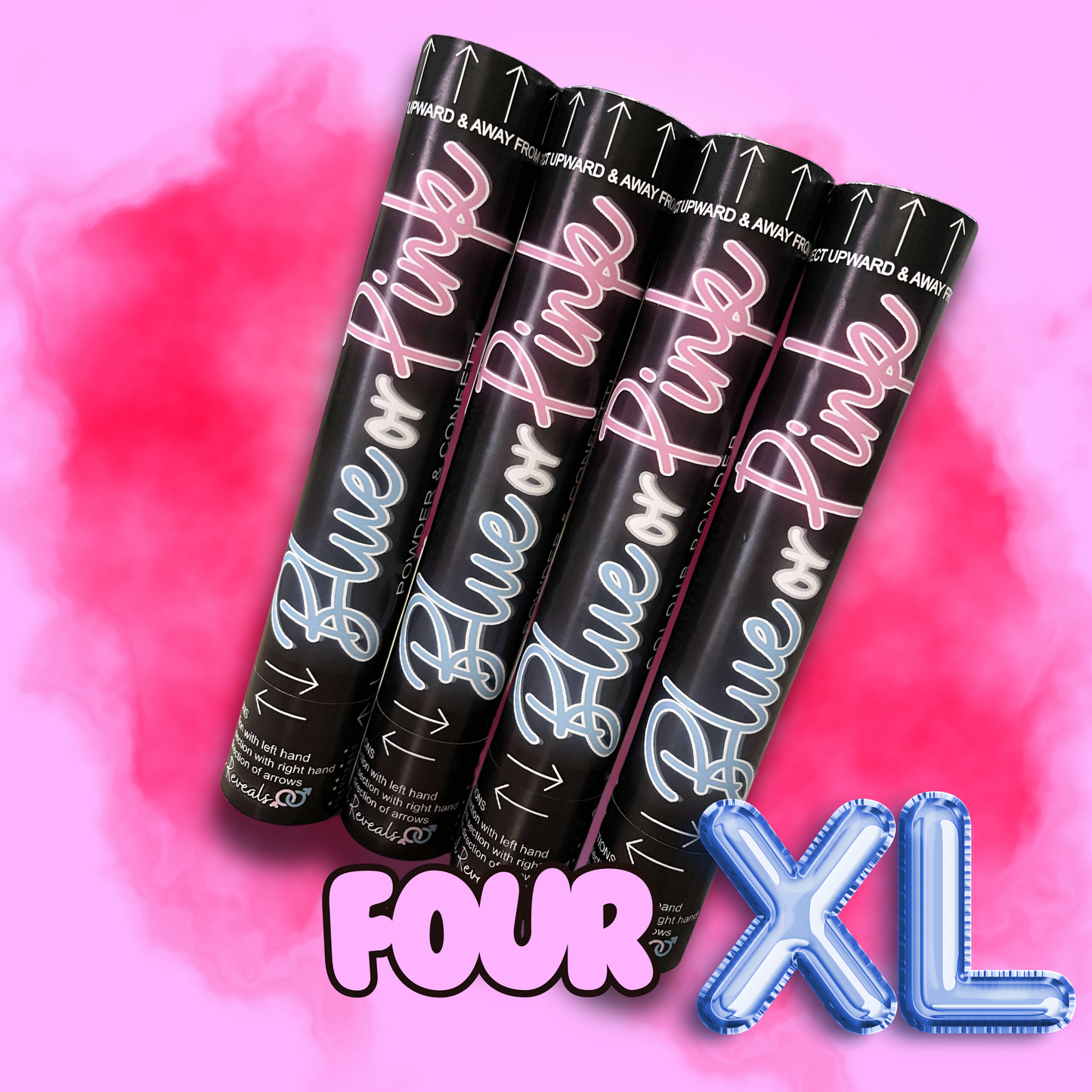 gender reveal powder and confetti cannon 60cm extra large jumbo value pack sydney australia customer popper it's a boy girl baby shower pregnancy bigw cannon party popper confetti gender reveal idea