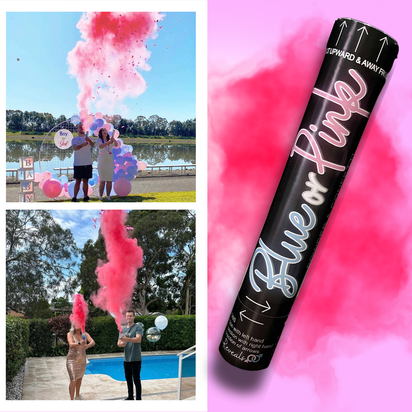 Powder cannon holi powder cannon gender reveal cannon gender reveal powder cannon Australia gender reveal powder cannon Sydney smoke cannon gender reveal smoke cannon pink powder cannon blue powder cannon powder popper smoke popper gender reveal popper baby shower handheld cannon