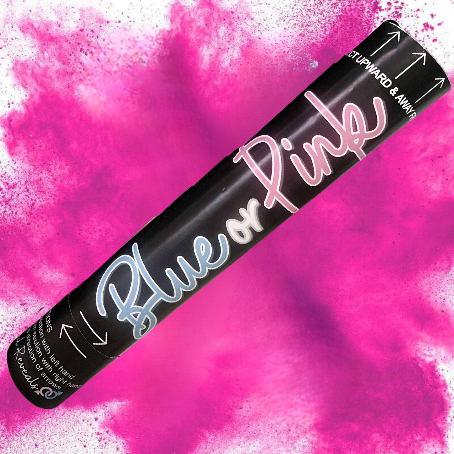Twin Double Pack Gender Reveal Cannons – Extra Large 60cm Explosive Powder Smoke (Pink or Blue)