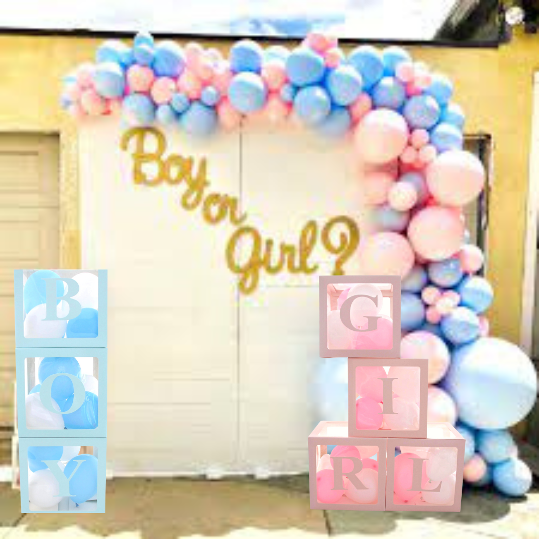 boy girl box decorations balloon gender reveal baby shower