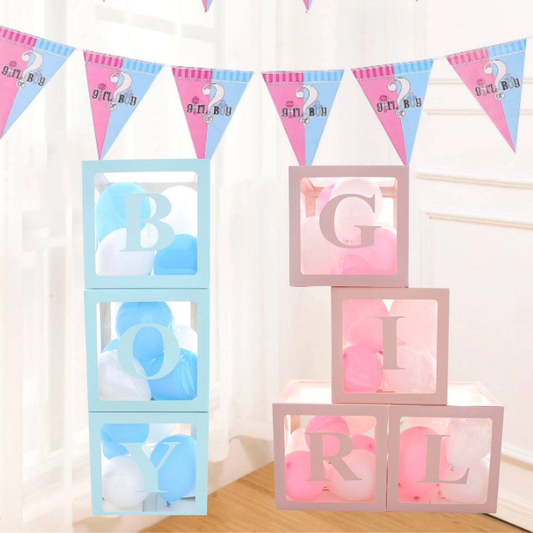 boy girl box decorations balloon gender reveal baby shower