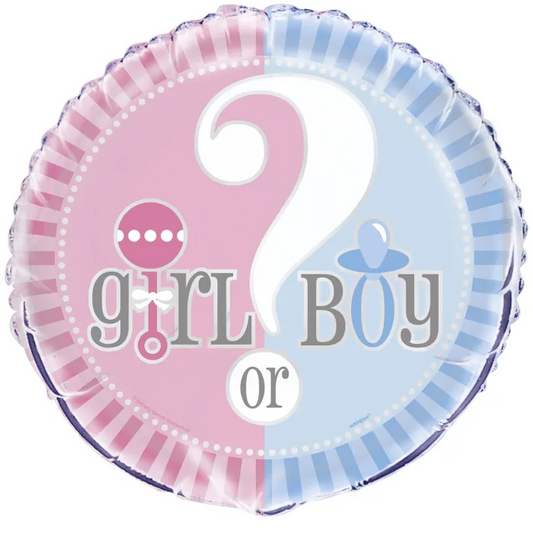 Gender Reveal Foil Balloon – "He or She?" Baby Shower Decoration | Boy or Girl Party Balloon for Gender Reveal Celebration