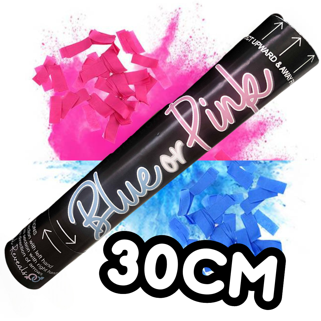 CLEARANCE high fault rate 30cm gender reveal cannon large popper powder smoke or and confetti blue or pink boy or girl please read description!