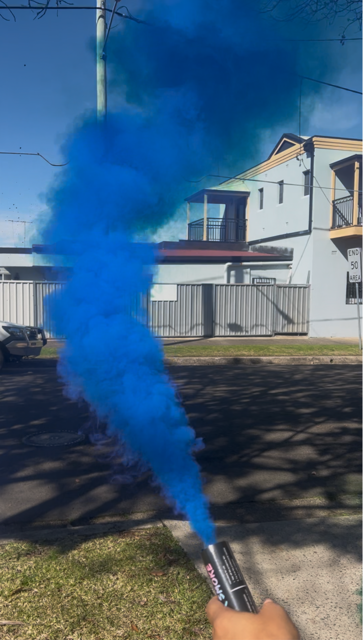 Twin Double Pack Gender Reveal Smoke Emitter Pull String Smoke Bomb Pink or Blue Outdoor Party Decoration