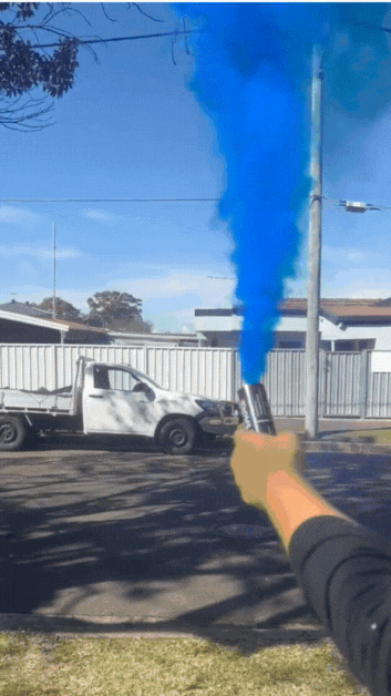 Twin Double Pack Gender Reveal Smoke Emitter Pull String Smoke Bomb Pink or Blue Outdoor Party Decoration