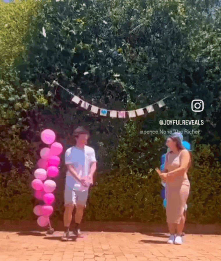 Gender Reveal Pink Rugby Ball Footy NRL Football NFL AFL League Explosive holi powder smoke It's a girl
