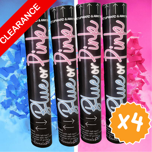 CLEARANCE high fault rate 30cm gender reveal cannon large popper powder smoke or and confetti blue or pink boy or girl please read description!