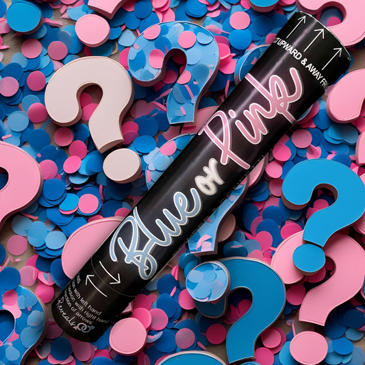 60cm Jumbo Surprise Gender Reveal Popper Cannon – Secret Baby Reveal with Powder Smoke & Confetti Explosion (I Don’t Know the Gender)