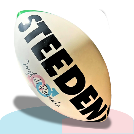 NRL Gender Reveal Rugby Ball – Interactive Blue, Pink, or Both Powder Explosion for Baby Reveal – Kick, Smash, or Throw for Unforgettable Gender Announcement