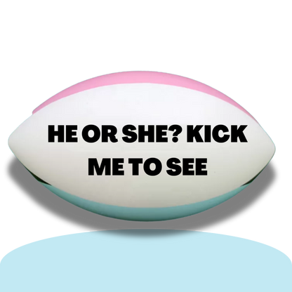 Gender Reveal Blue Rugby Ball Footy NRL Football NFL AFL League Explosive holi powder smoke It's a boy