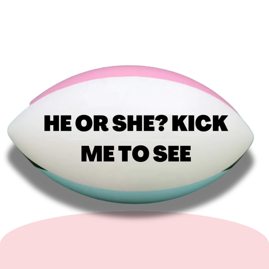 Gender Reveal Pink Rugby Ball Footy NRL Football NFL AFL League Explosive holi powder smoke It's a girl