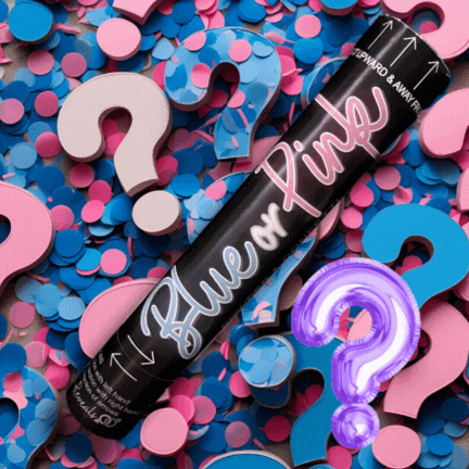60cm Jumbo Surprise Gender Reveal Popper Cannon – Secret Baby Reveal with Powder Smoke & Confetti Explosion (I Don’t Know the Gender)