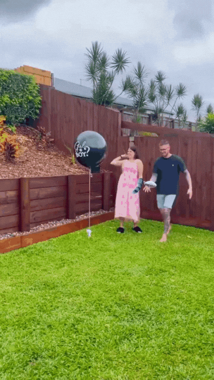 NRL Pink Gender Reveal Rugby Ball – Exploding Holi Powder Smoke | It's a Girl! (Comes Unassembled)