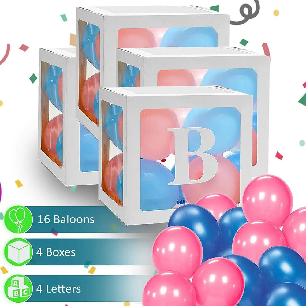 baby shower gender reveal baby balloon prop boxes decorations gender reveal