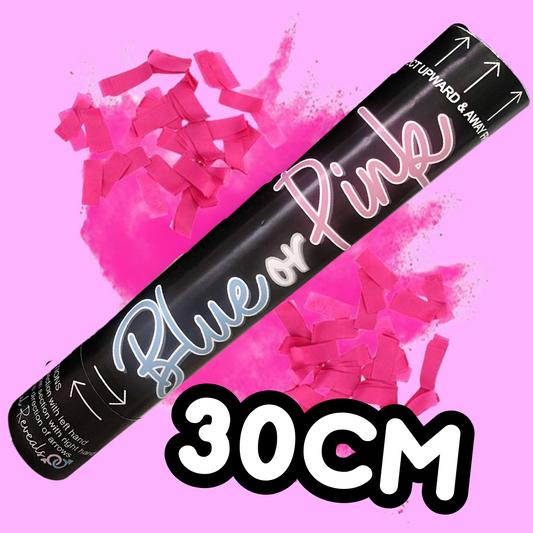 It's a girl Gender Reveal Large Popper Cannon Baby Girl Pink coloured combination of explosive smoke/powder & confetti 30cm