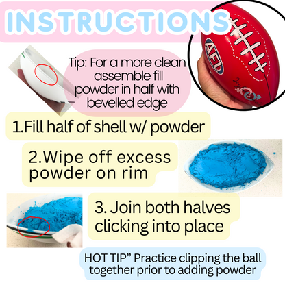 baby boy gender reveal AFL ball he or she sydney australia gender reveal idea baby girl daughter son