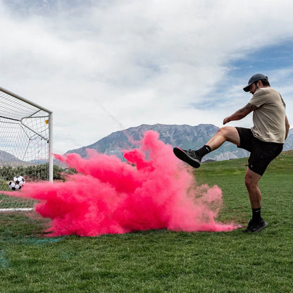 Kick & Pop Gender Reveal Bundle – Assembled Soccer Ball + XL 60cm Smoke & Confetti Cannon