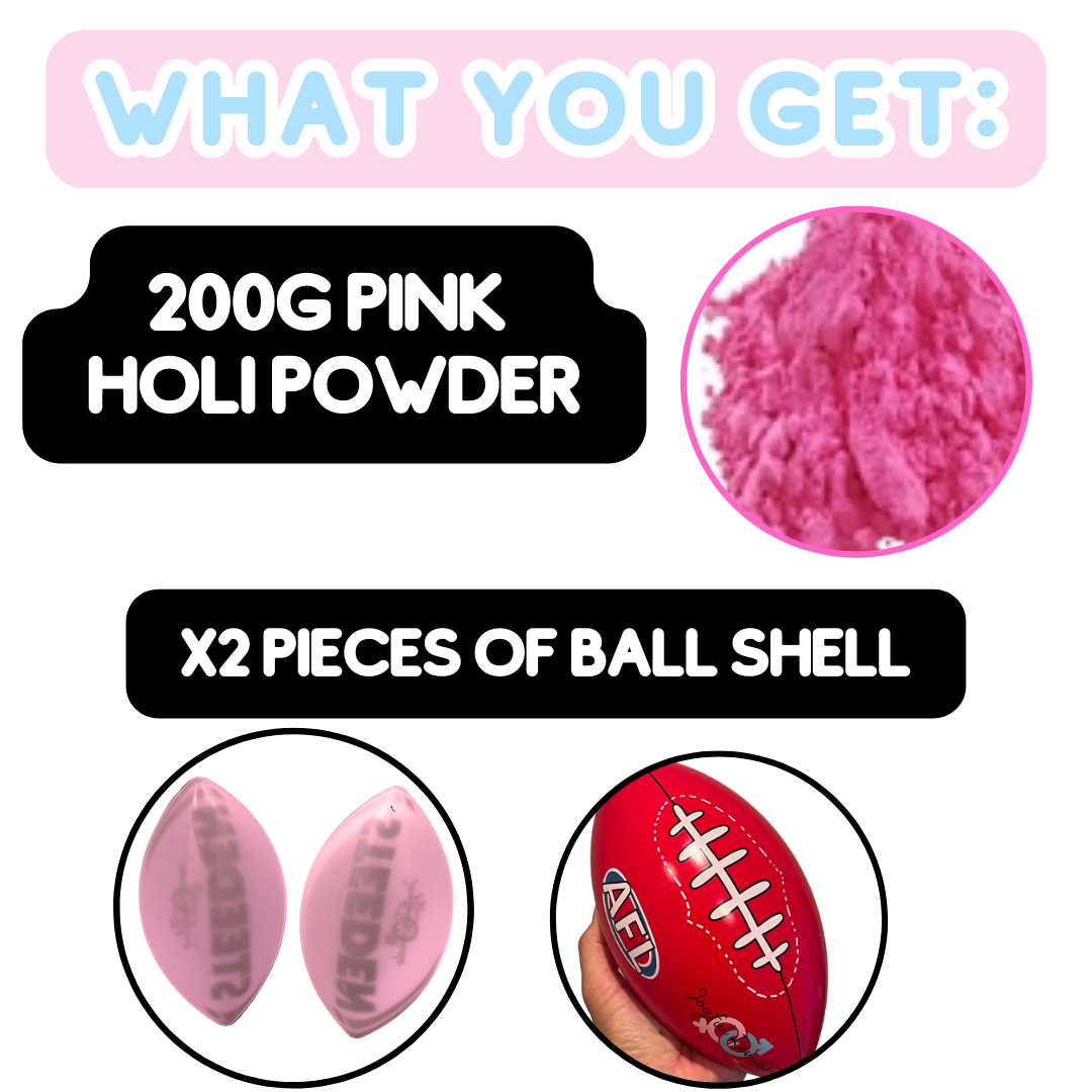 baby boy gender reveal AFL ball he or she sydney australia gender reveal idea baby girl daughter