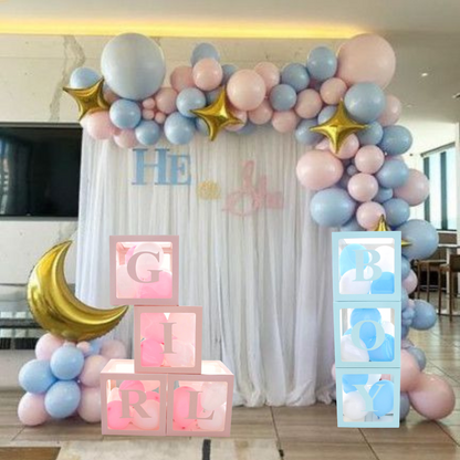 boy girl box decorations balloon gender reveal baby shower