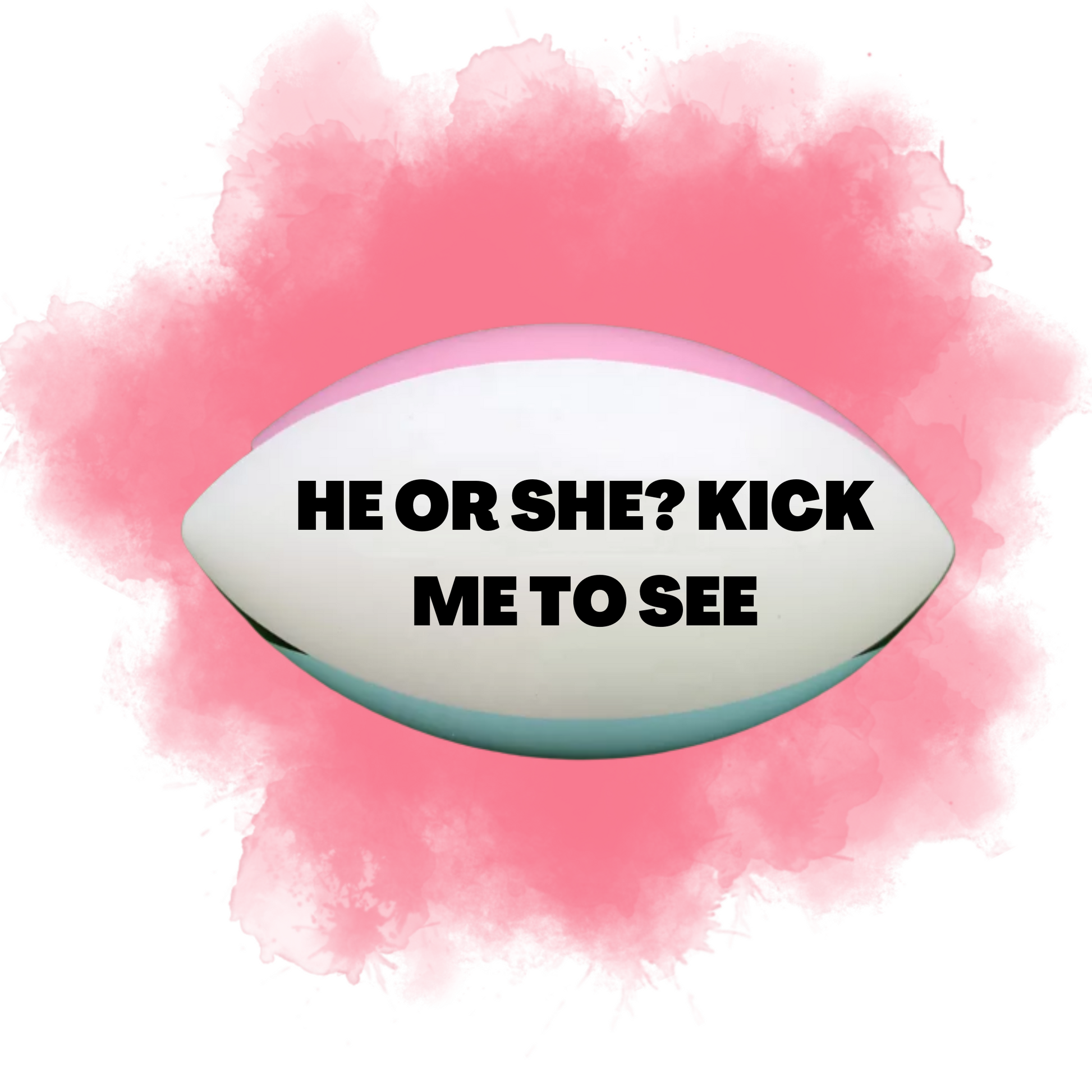 rugby ball NRL league footy football gender reveal he or she boy or girl y Sydney Australia powder holi powder kit pink or blue powder DIY Joyful reveals surprise top secret AFL Pink it's a girl It's a boy blue