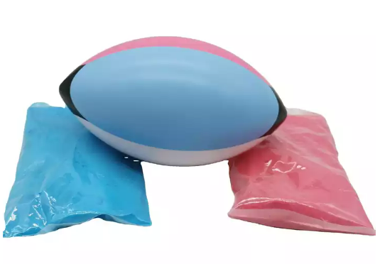 rugby ball NRL league footy football gender reveal he or she boy or girl y Sydney Australia powder holi powder kit pink or blue powder DIY Joyful reveals