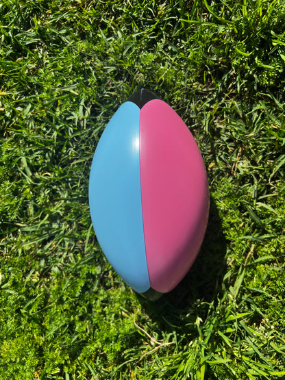Gender Reveal Blue or Pink Rugby Ball Footy NRL Football NFL AFL League Explosive holi powder smoke