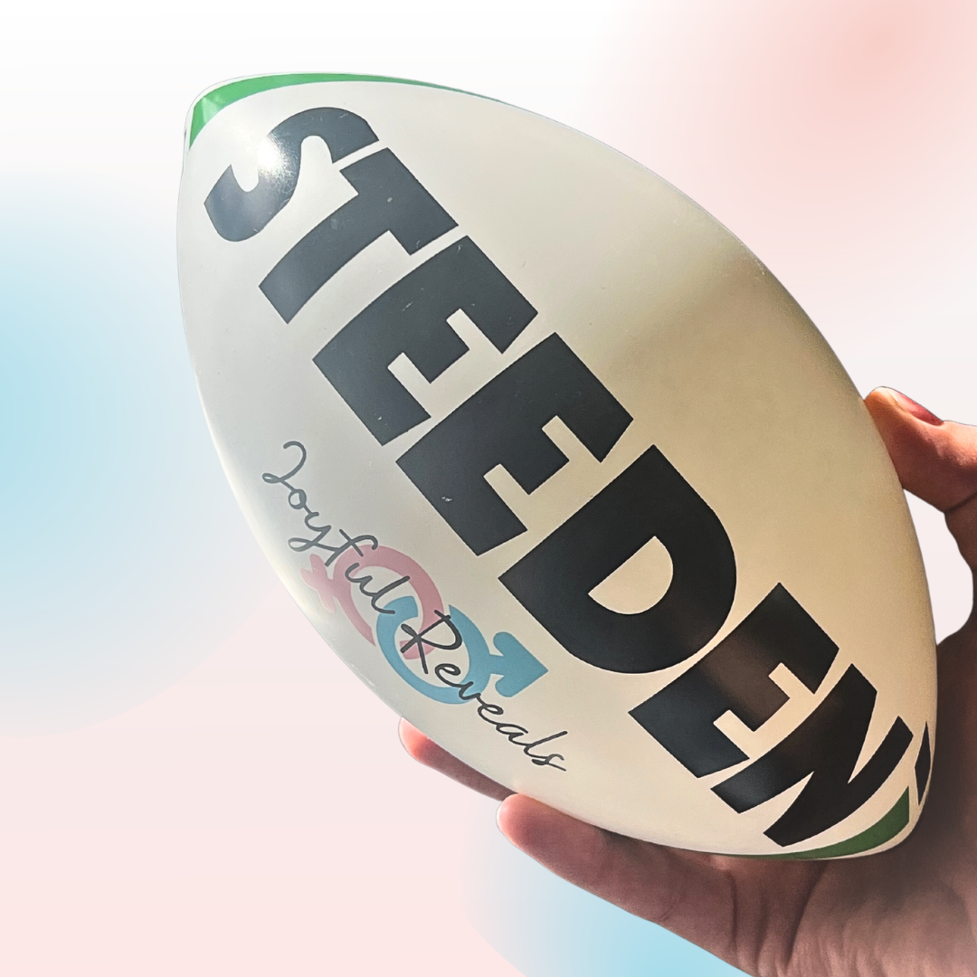 Sydney Australia smoke powder explosive rugby ball NRL league footy football gender reveal he or she boy or girl y Sydney Australia powder holi powder kit pink or blue powder DIY Joyful reveals surprise top secret AFL Pink it's a girl It's a boy blue