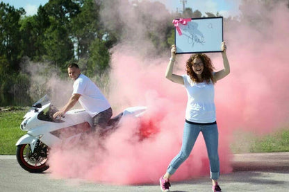 gender reveal holi powder non-toxic water soluble pink powder blue powder pink holi powder blue holi powder gender reveal australia sydney party baby shower car gender reveal car burnout car burnout reveal gender motorbike gender reveal motorcycle powder gender reveal