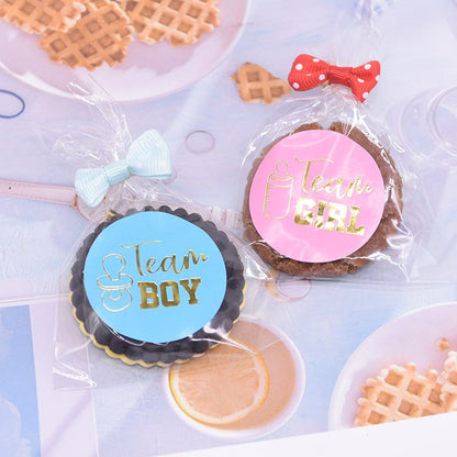 Gender Reveal Stickers Game – Team Boy or Girl? 24 Party Stickers for Baby Shower & Gender Reveal