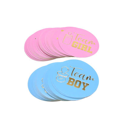 Gender Reveal Stickers Game – Team Boy or Girl? 24 Party Stickers for Baby Shower & Gender Reveal